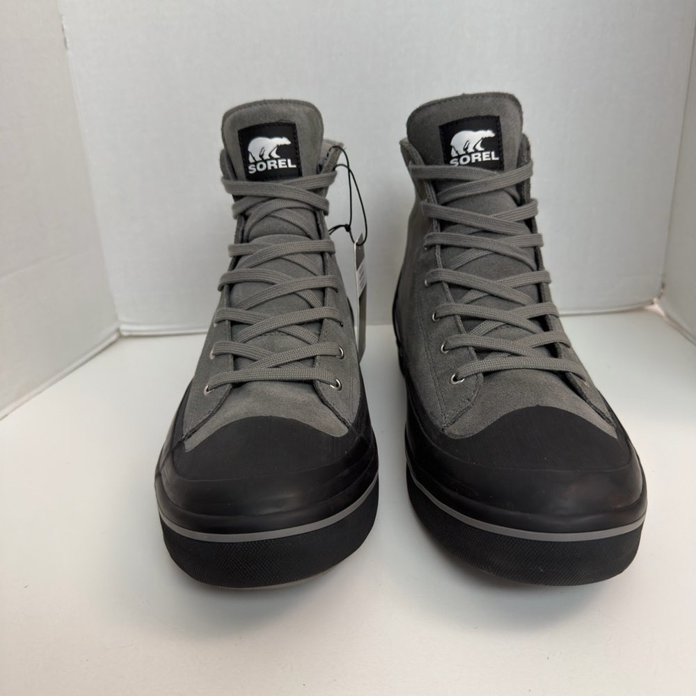 Sorel Boots Cheyanne Metro II High Top Sneakers Waterproof Insulated Grey Black - Picture 2 of 9